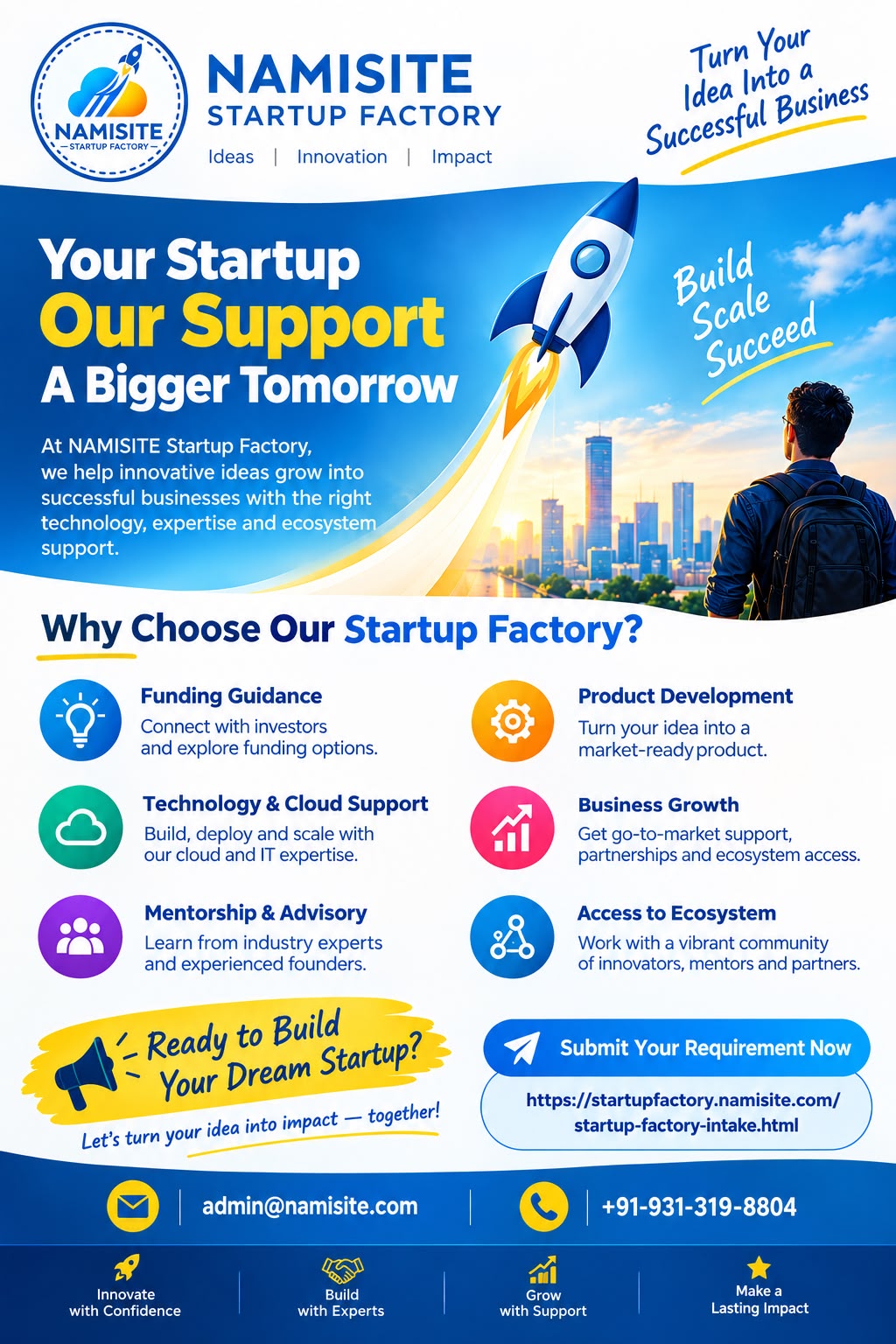 Startup Factory flyer, light version